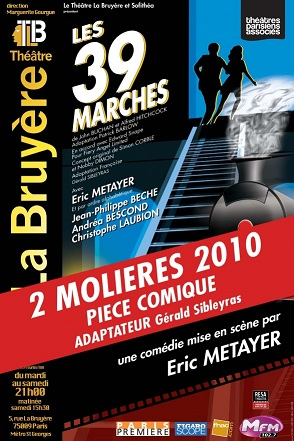 les 39 marches,éric métayer,théâtre la bruyère,alfred hitchcock