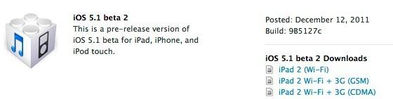 iOS 5.1 (bêta 2) disponible au téléchargement...