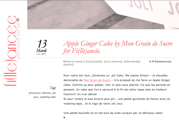 apple ginger cake for Fi(lle)ancée