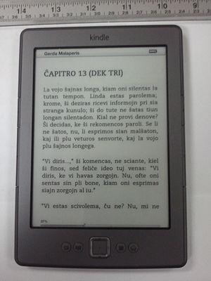 English: Latest Kindle (2011) showing Esperant...