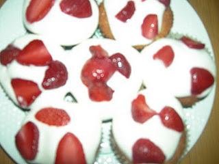 Cupcakes aux fraises et à la créme