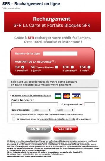 sfr mobile 354x540 SFR propose un service de rechargement de son offre prépayée depuis Facebook