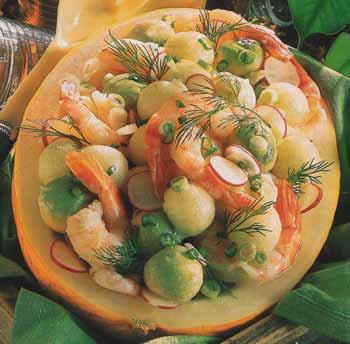 Salade de melon vert aux crevettes