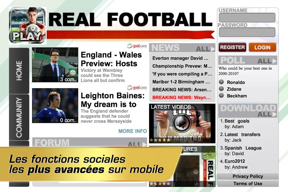 Gameloft vous offre la dernière mise à Jour de Real Football 2012
