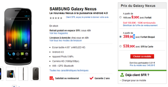 SAMSUNG Galaxy Nexus -  SFR
