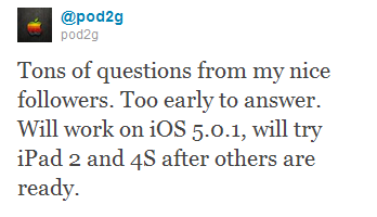 Le jailbreak untethered de Pod2g pourrait fonctionner sur iPad2/iPhone4S