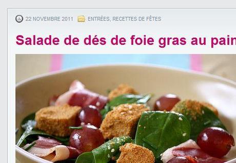 Salade de dés de foie gras au pain d’épices  Ma p'tite cuisine - Google Chrome_2011-12-17_21-13-20