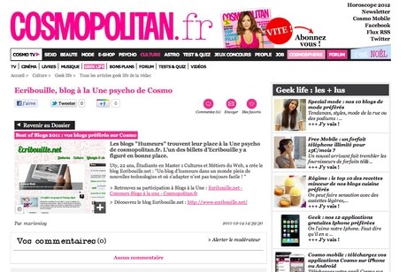 Merci Cosmopolitan.fr, et Ouest-France.fr !