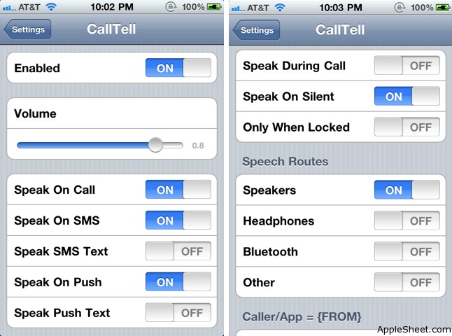 Le Tweak: CallTell for 3GS and i4, annonce oralement le nom de votre correspondant