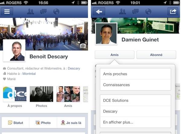 timeline facebook iphone Le Journal et les listes d’amis arrivent sur Facebook pour iPhone