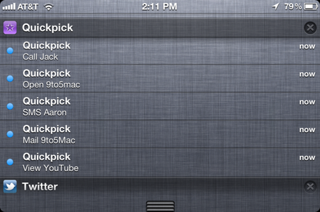 App Store: Quickpick personnaliser votre centre de notification sans jailbreak