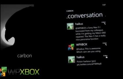 twitter carbon Lapplication Twitter Carbon sinvite sous Windows Phone et Android