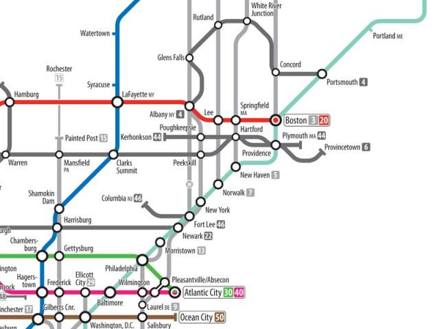 US Highway System Subway Map by Cameron Booth