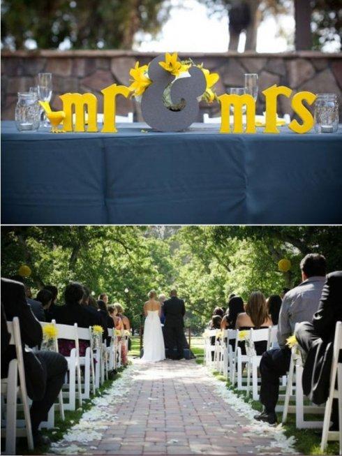 Decoration de mariage jaune et noire