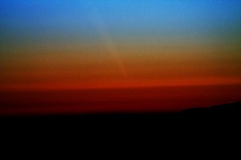 Comète Lovejoy à l'aube en Nouvelle-Zélande