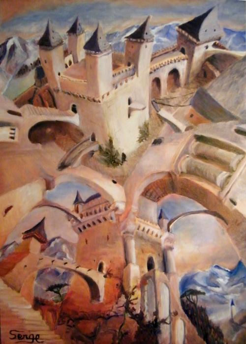 Chateau Etrange, peinture de Serge Boisse (Illusion)
