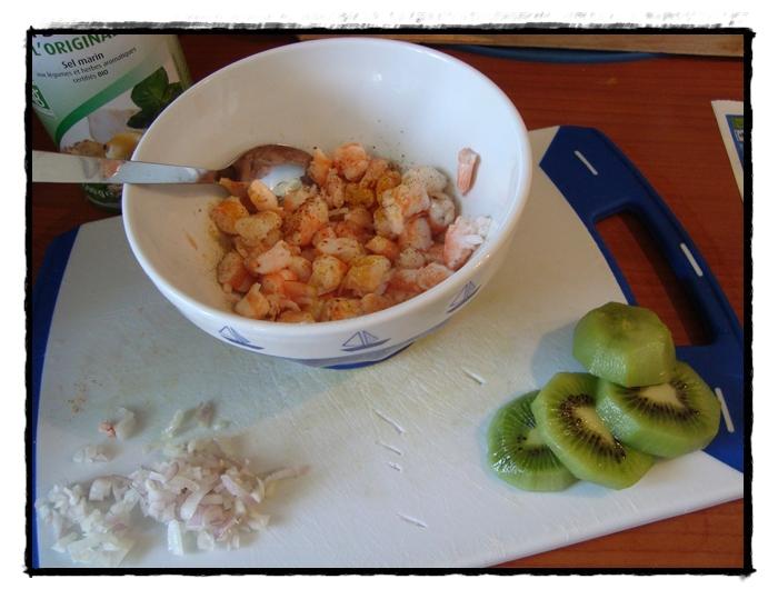 Verrines de crevettes aux kiwis n°2