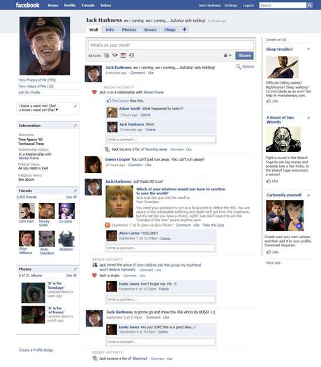 Jack Harkness   Facebook Page by The Hellish Gnome Et si Jack Harkness avait un profil facebook ? doctorwho geek gnd geekndev