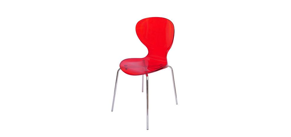 chaise transparente rouge