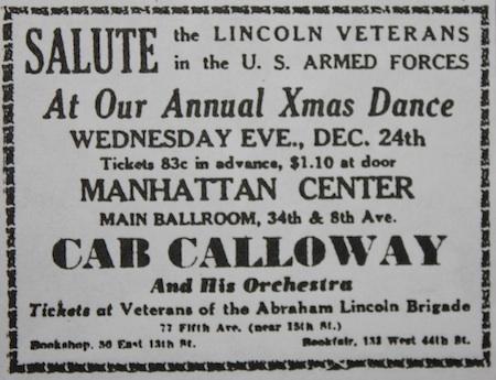 24 décembre 1941 : Cab Calloway anime la danse en l'honneur des Vétérans au Manhattan Center