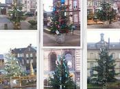 Divers sapins Noël installer décirer dans rues Bernay....
