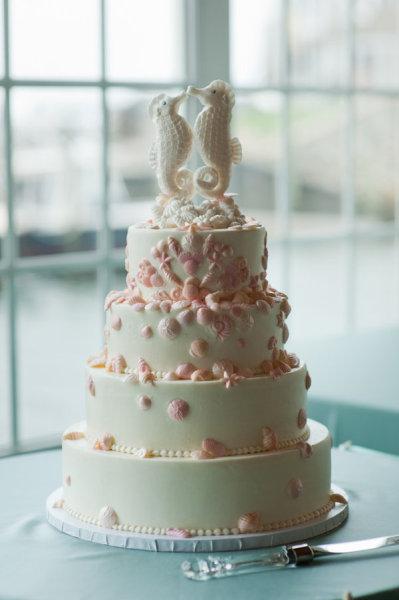 Deco de mariage rose clair et bleu tyffany thème mer {vintage}