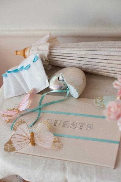 Deco de mariage rose clair et bleu tyffany thème mer {vintage}