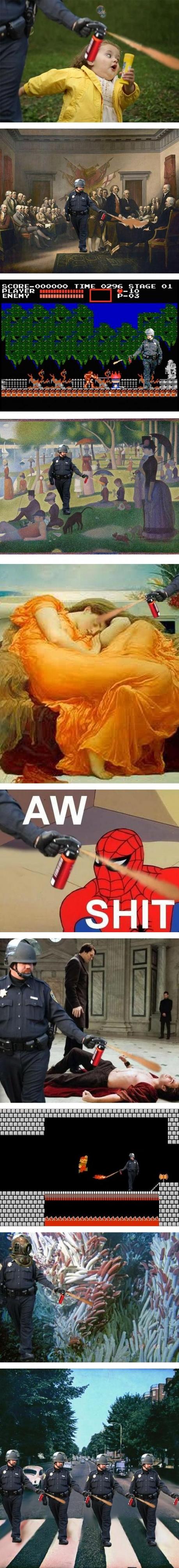 Le spray au poivre peut être drôle, mais …