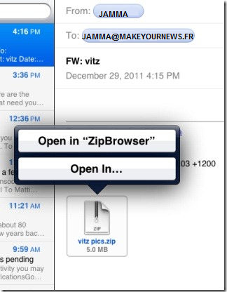 Ouvrir les fichiers ZIP sous iOS avec Zip Browser