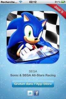 [Jour 5] iTunes - Les 12 jours de cadeaux: Un jeux - Sonic & SEGA All Stars Racing...