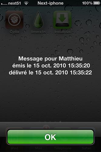 Recevoir les accusés de réception SMS sur iPhone jailbreaké iOS 5...