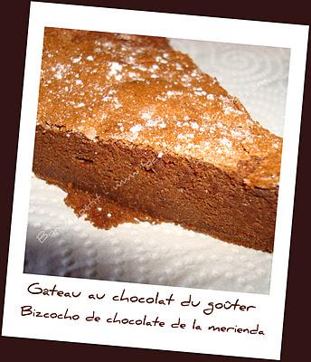 Gâteau au chocolat du goûter - Bizcocho de chocolate de la merienda