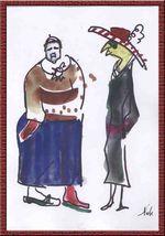 Gertrude Stein et Alice Toklas, aquarelle de Marc-Edouard Nabe (c)