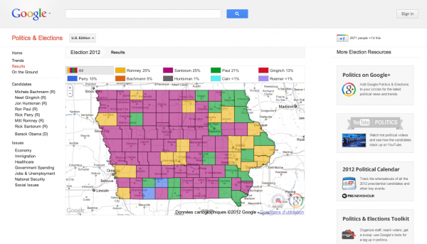 Google Politics Elections Americaines 2012 600x343 Google Politics : quand Google se mêle des élections américaines