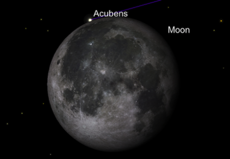 Occultation de l'étoile Acubens par la Lune