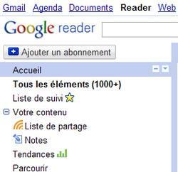 Google Reader Liste de Suivi Veille professionnelle   étape 6 : diffusez et partagez votre veille