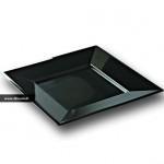 vaisselle jetable noire carrée plastique rigide