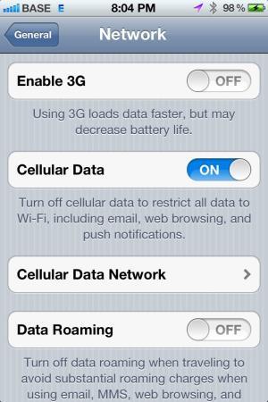 Nouveautés: iOS 5.1 peut à nouveau désactiver la 3G