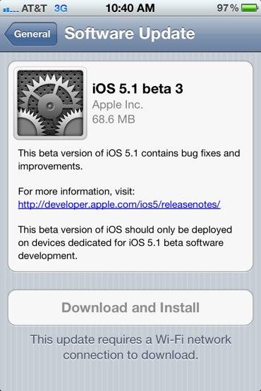 [MAJ] iOS 5.1 beta 3 disponible