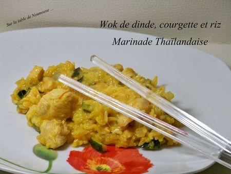 Wok de dinde, courgette et riz - marinade thailandaise