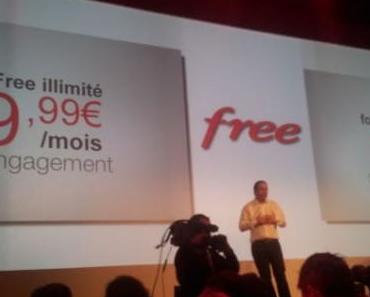 Free lance Free Mobile avec un forfait à 19,99 euros tout illimité !