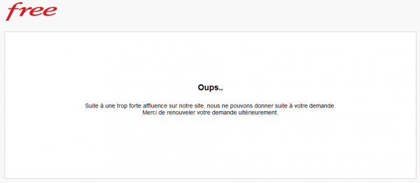 oups 600x262 Free Mobile 24 heures après, refait son site !