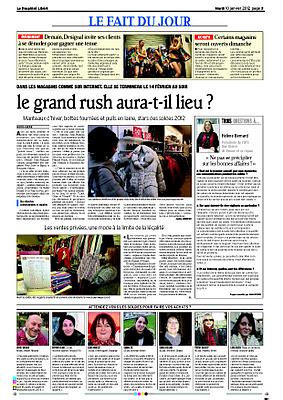 Témoignage sur les soldes in le Dauphiné Libéré - 10 janvier 2012