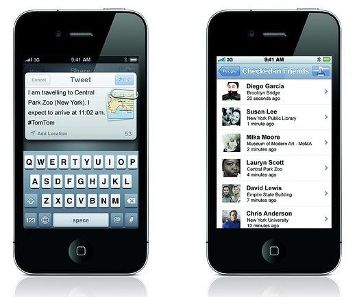 TomTom intégrera les réseaux sociaux dans son application iPhone et iPad...