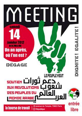 Meeting de solidarité avec les luttes  des peuples du monde arabe