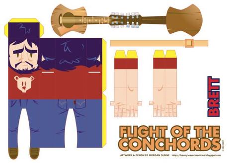 Flight of the Conchords papertoys (x 3)