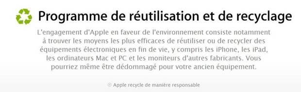 Le programme de recyclage Apple arrive en France....