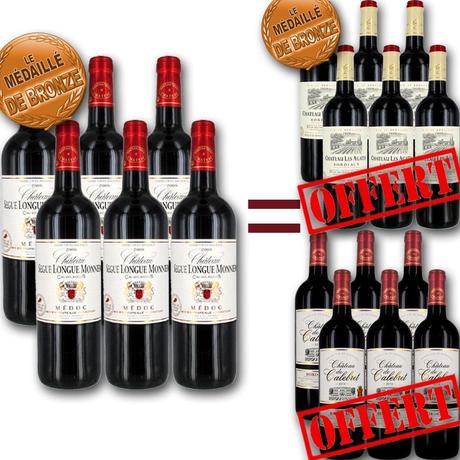 Les vins en solde, du bordeaux 6 bouteilles achetées, 12 offertes !