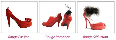 Chassures Rouge Passion, Rouge Romance et Rouge Séduction