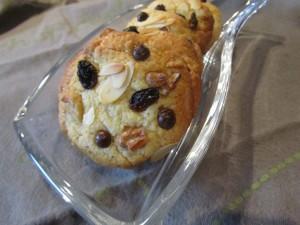cookies aux raisins, noix et amandes